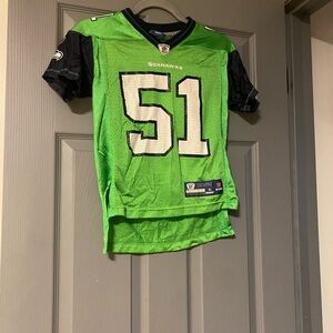 Reebok NFL Seahawks Tatupu Kids Lime Green and Navy Jersey size 8